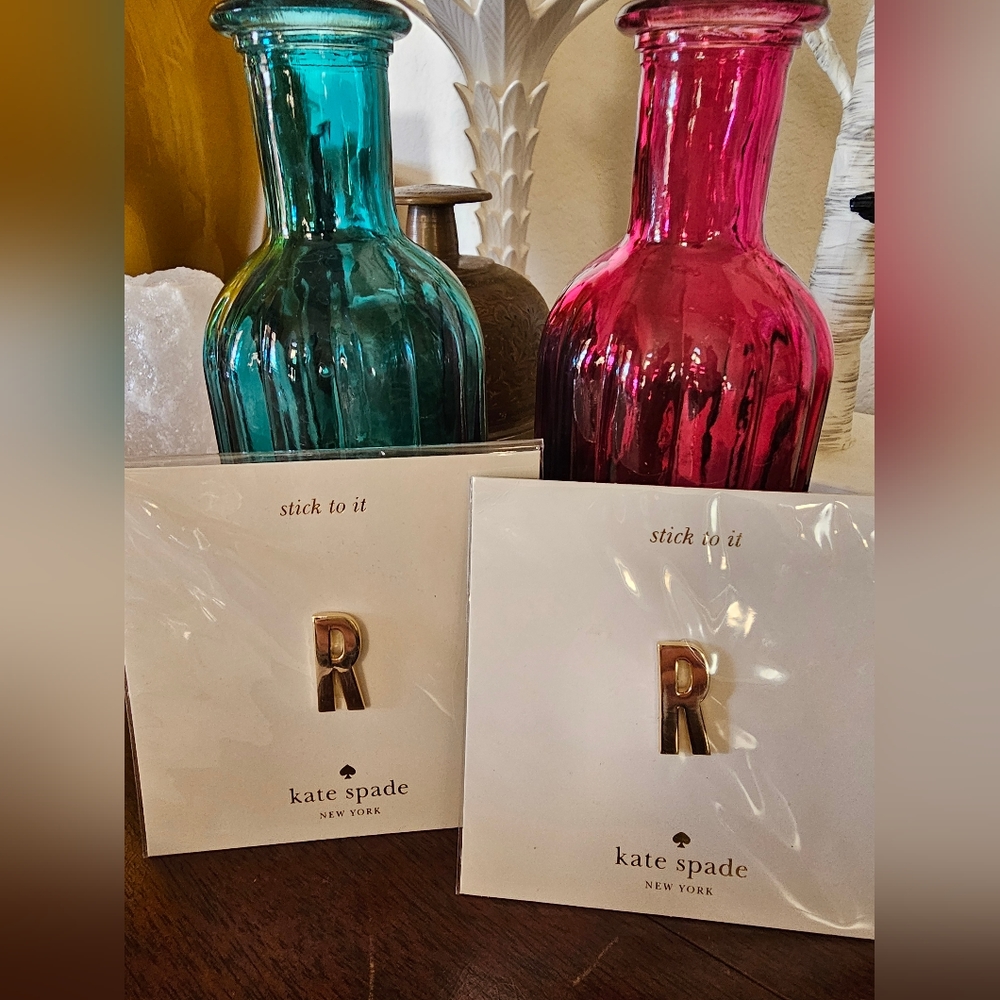 Kate Spade Gold Stick-on Monogram Initial R set of 2 NEW WITH TAGS